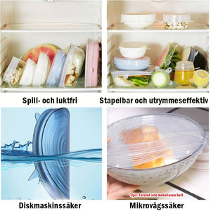 Silikonöverdrag Stretchlock Återanvändbara Lufttäta Matomslag