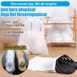 Skopåse i non-woven förvaringspåse med dragsko