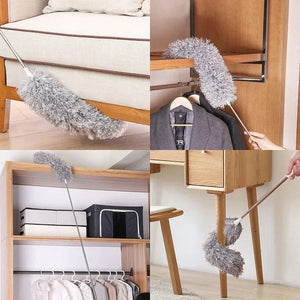 Uppfällbar, tvättbar, böjd dammvippa i mikrofiber